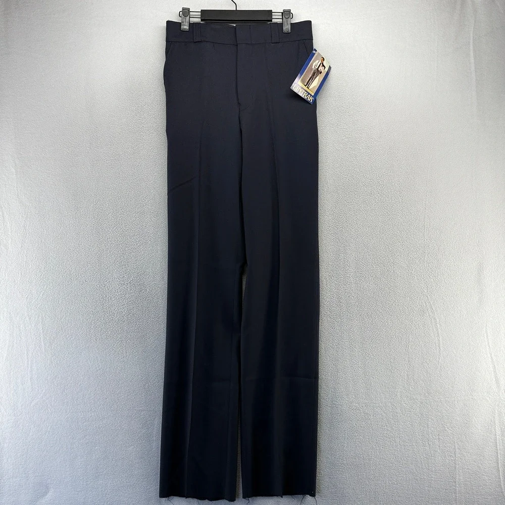 Vintage Horace Pants Men's 30 Blue Dress Slacks Trousers Unhemmed Wool USA NEW